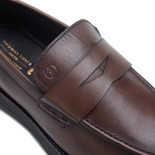 Image of Thomas Crick Sophisticated Dual-Tone Leather Loafers with Enhanced Comfort