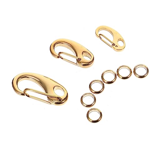 Hemoton 3Pcs Stainless Steel Pet Tag Clip with Durable Rings Quick Clip Split Load Hooks for Pet Collars Harnesses and Keychains Versatile Accessories for Pets and Gadgets