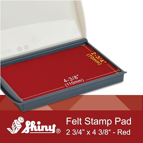 Image of Shiny SHI-40154 Small Rubber Stamp Pad, 2 3 /4 inch x 4 3 /8 inch, Red Ink