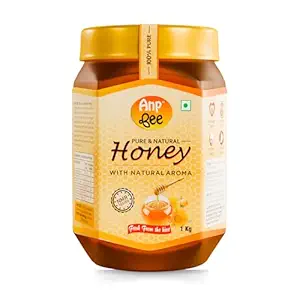 ANP BEE Honey 1kg I 100% Pure, NMR Tested, Natural Honey I Raw Unprocessed, Unfiltered without Added Sugar I Honey for Weight Loss and Healthy Hair I Boost Immunity I Honey 1 kg Pack of 1