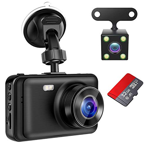 Dash Camera for Cars, YOCHOS 1080P Front and Rear Dual Dash Cam, 3"