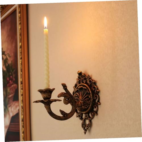 Candelabro de pared de hierro fundido aristocrático para vela elegante 7