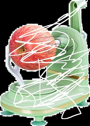 Éplucheur manuel pour pommes de terre, légumes, fruits et légumes | Éplucheur de poires à aspiration rapide avec manivelle automatique | Éplucheur de pommes de terre (vert clair)