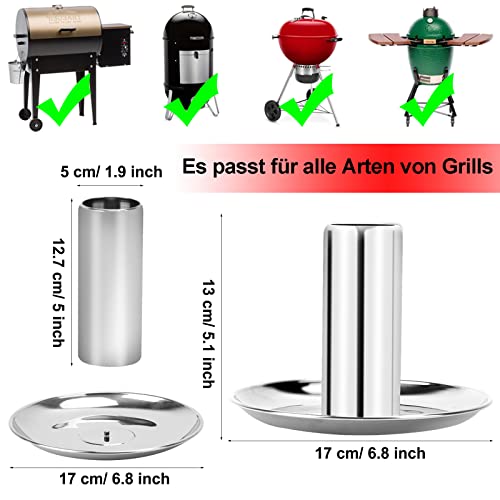 Foto von Hähnchenbräter, Hähnchenhalter aus Edelstahl, Bierdose für Hähnchengrill, Zerlegbarer Geflügelbräter mit Abtropfschale (1 Stück)