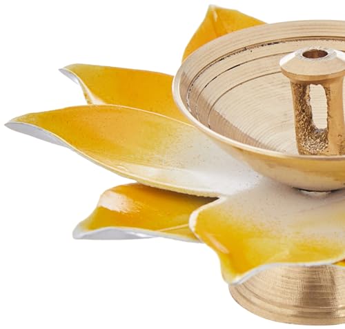 Image of Amazon Brand - Solimo Brass /Iron Jyot with Leaves | Multicolored (Set of 4)