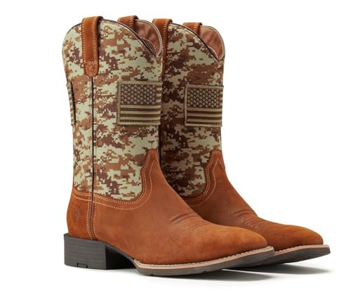 Image of SUREWAY Men's Cowboy Boots, Square Toe Pull On Soft Toe Western Boot