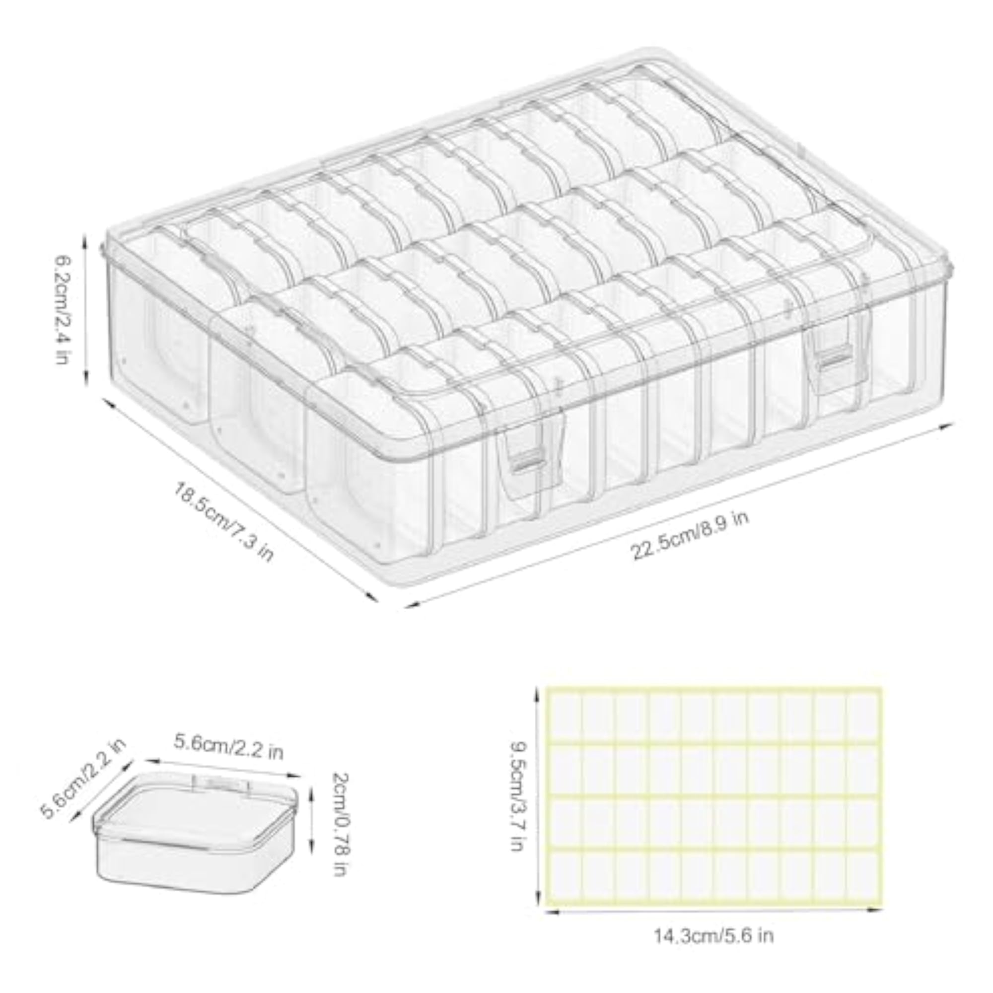 30 Pcs Mini Clear Bead Organizer Boxes for Craft Storage