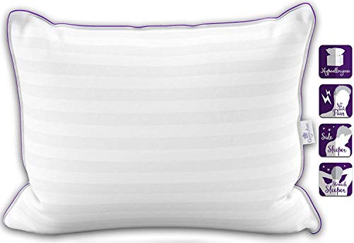 Set of Two Standard Size Pillows for Sleeping, Bed Pillows 2 Pack - Luxury Hotel Quality, Down Alternative Hypoallergenic Pillows for Back, Stomach, and Side Sleepers (Standard Size Medium 20”x30”) - Thumbnail 5