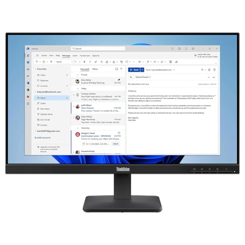 Image of Lenovo S24-4E 23.8 inch IPS Monitor 1920 x 1080 Resolution (Full HD 1080p), Anti-Glare, Black.