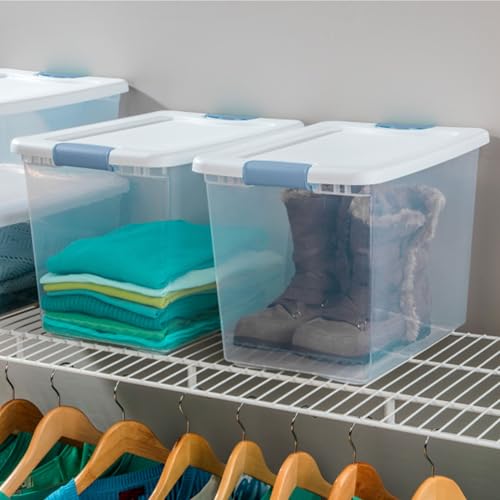 Sterilite 6-Pack Latching Box, Under Bed Storage Bins with Lids, Clear Plastic, 25 Quart - Heavy-Duty Organizing Containers for Closet, Bathroom, and Office by Sterilite - Image 7
