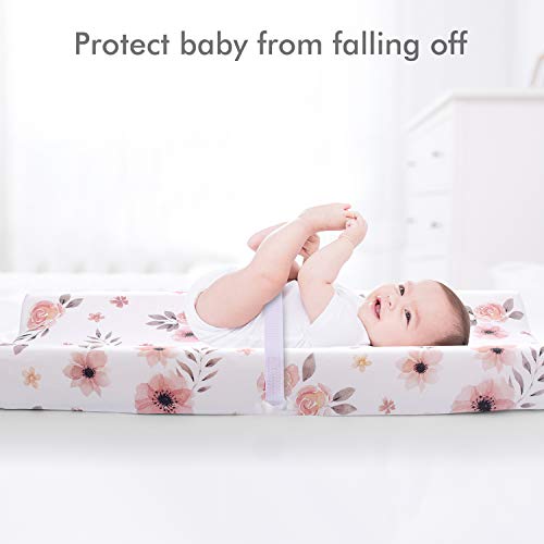 Tyke Bliss Pink Changing Pad Cover For Girls – Stretchy Floral Changing Pad Covers Made With 100% Combed Cotton Jersey Knit, Super Soft, Diaper Changing Pad Cover For Baby Change Table Pads #TOP1