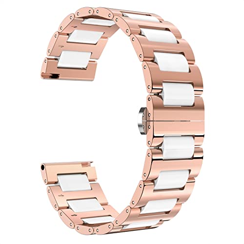 Bracelet de montre en céramique BINLUN maillons polis en acier inoxydable