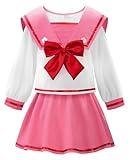 ReliBeauty Japanese School Girl Uniform Sailor Dress,Pink,130