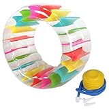 Swimming Pool Toys 39x24 Inch Colorful Inflatable Roller Wheel Fun Pool Toys with Air Pump for Children Under 110cm for Daily Use