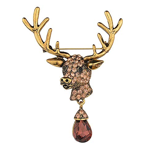 PLUS PO Anstecknadel Brosche Pin Kragenbrosche Anstecknadel Vintage Brosche Rentier-Brosche Anhänger Brosche Kristall Brosche Legierung Brosche Tierbrosche Gold Cover