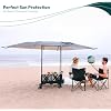 WONDERFOLD Sun Shade Canopy for S5 Convertible Utility Wagon - Large Umbrella with Sturdy Attachment & Plenty of Shade Around Your Utility Cart, Black