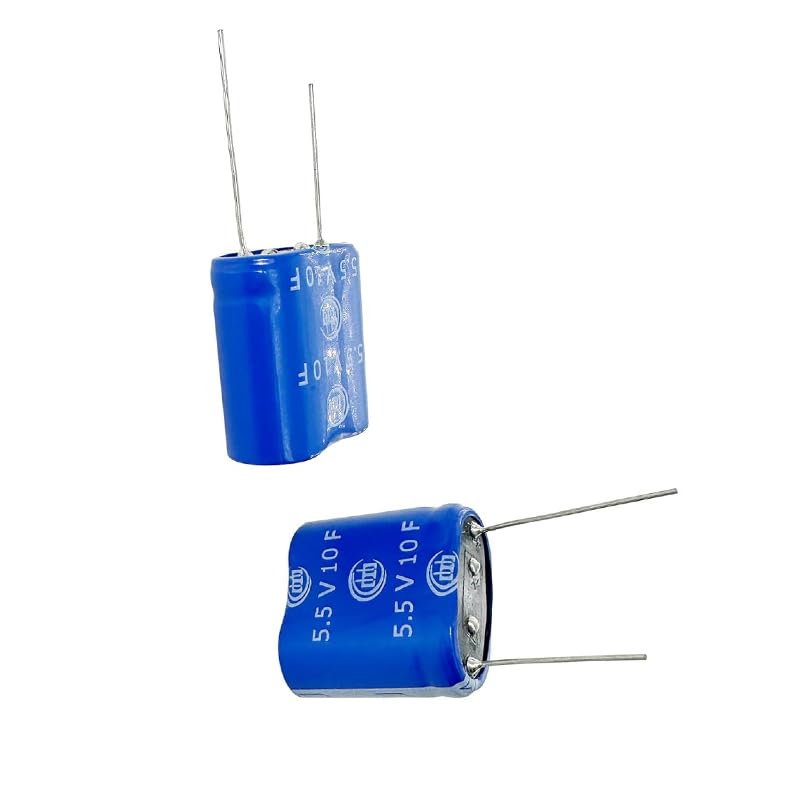 10 Pieces 13x26x27 mm(0.51x1.02x1.06 inch) Supercapacitor 5.5V 10F Dual Layer Capacitor Wirewound Energy Storage Suitable for Car Recorder, Toys, etc.