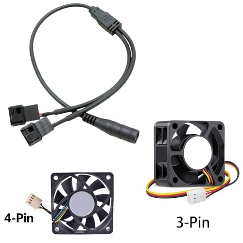Wgmhefun PA-01 Multi-Functional 12V Pc Fan Speed Controller,Fan Power Supply,100-240V Ac To 3-12V Dc 24W Adjustable Pc Fan Power Adapter,With Fan Splitter Cable,Dc Female To 2 X 3/4 Pin thumb #3
