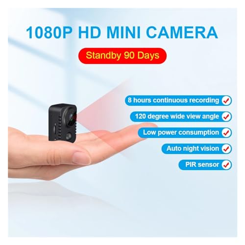 Cámara web PIR en espera MD29 con grabación de seguridad HD 1080P e instalación sin cables 4