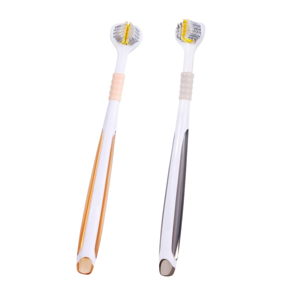 VIHAX Three-Sided Soft Hair Toothbrushes for Kids, Soft Bristles V Shaped Toothbrush, Travel Toothbrush for Kids, Toddler and Autistic Oral Care 2pcs (Simple Shape, 2pcs)