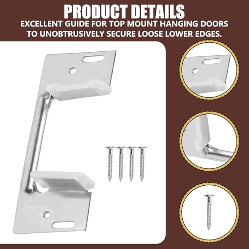 4 unidades de guías inferiores para puertas empotradas N 6566, para puertas de 1-3/8 pulgadas de grosor, hardware para puertas empotradas, guía de piso oculta para puertas correderas de armarios y clósets miniatura 4