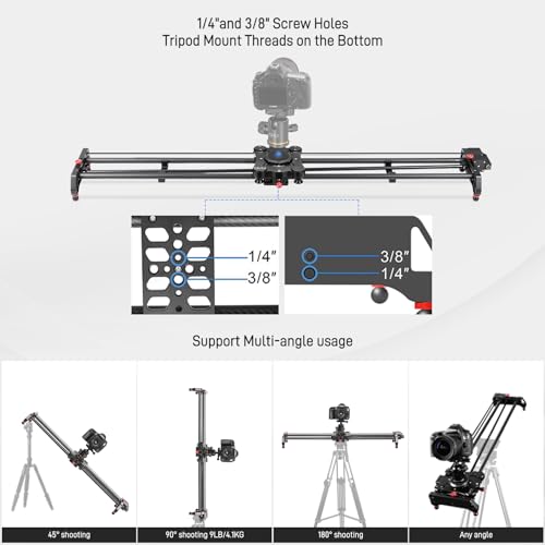 Image of GVM 48 inch /120CM Carbon Fiber Motorized Camera Slider, Professional Camera Slider with Remote Control, Support Video Mode, Time Lapse Photography, Horizontal, Tracking and 120 Panoramic Shooting