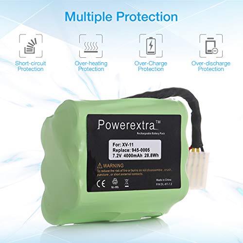 Powerextra 7.2V 4000Mah Battery Compatible With Neato Xv-11 Xv-12 Xv-14 Xv-15 Xv-21 Xv-25, Xv Essential, Xv Signature Pro Robotic Vacuum Cleaners Replacement Neato Battery 945-0005 205-0001 ( 2 Pack ) #TOP4