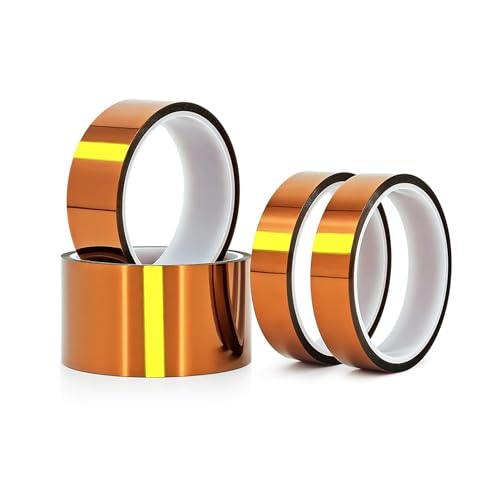 Image of Qrity 1 Roll High Temp Tape 5mm x 33m, High Temperature Adhesive Tape, Polyimide Heat Resistant Tape, Electronic Insulation, for 3D Printers, Electric Motor, Solder, Battery