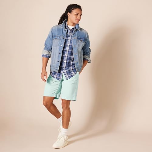 Image of Amazon Essentials Men's Classic-Fit 9 inch Cotton Twill Chino Shorts with Button-Through Pockets