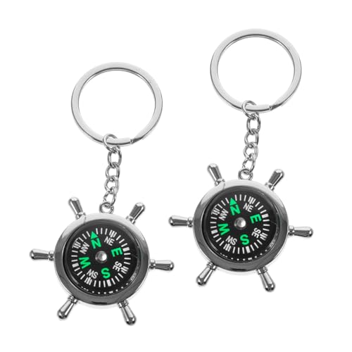 Brújula mini metálica portátil con llavero Baluue miniatura 1