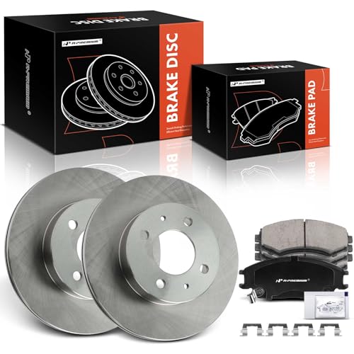A- 11.01 inch Front Vented Disc Brake Rotors + Ceramic Pads