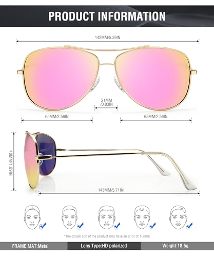 Image of KALIYADI Polarized Aviator-Sunglasses-for-Men Women Mens-Sunglasses: Lightweight Polit Sun Glasses Upgraded UV400 for Driving
