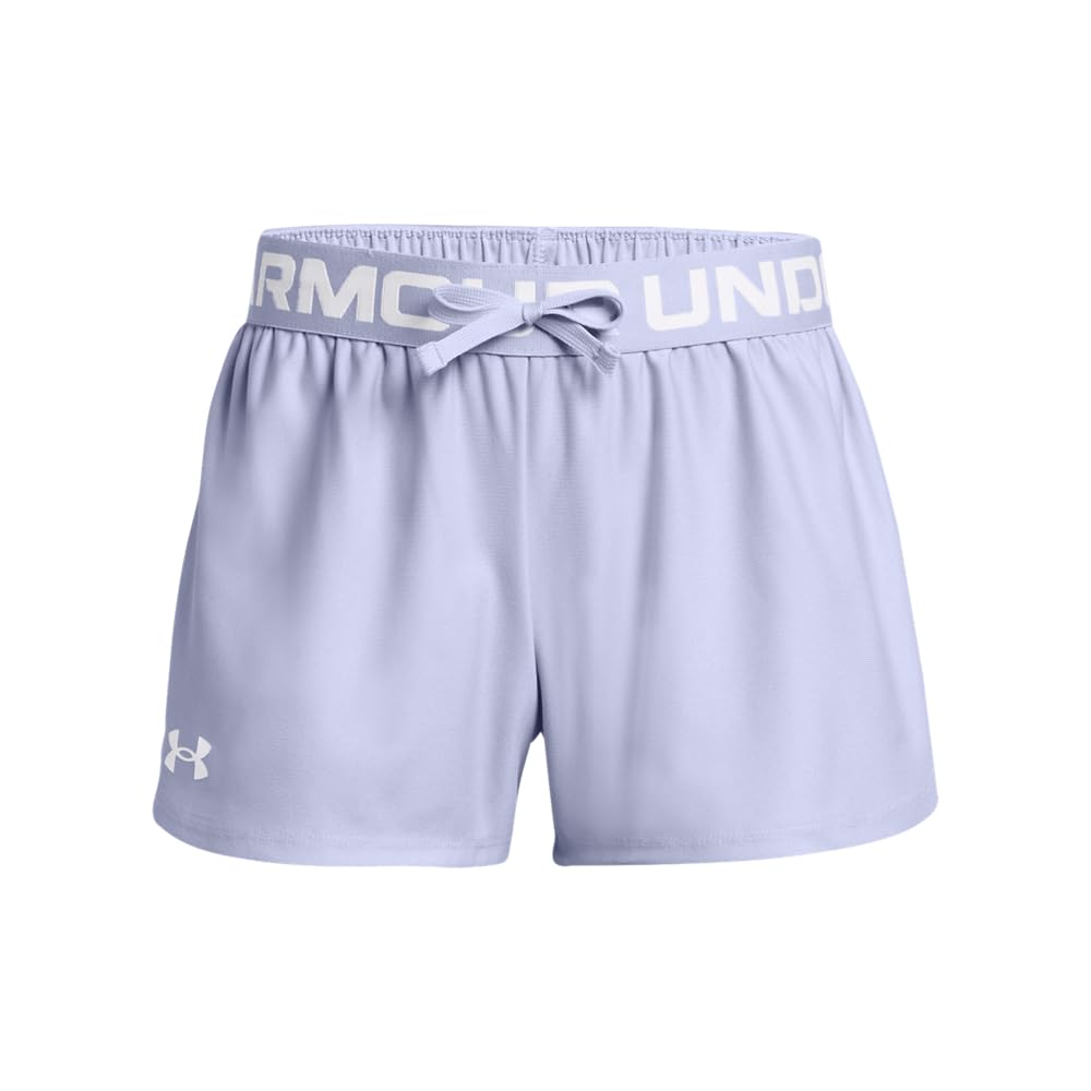 Under Armour Girls Play Up Solid Shorts, (539) Celeste / / Youth Large White
