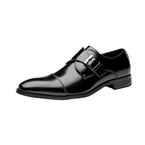 Business Leather Shoes British Gentleman's Low-cut Buckle Gradient Design Suitable For Weddings Offices