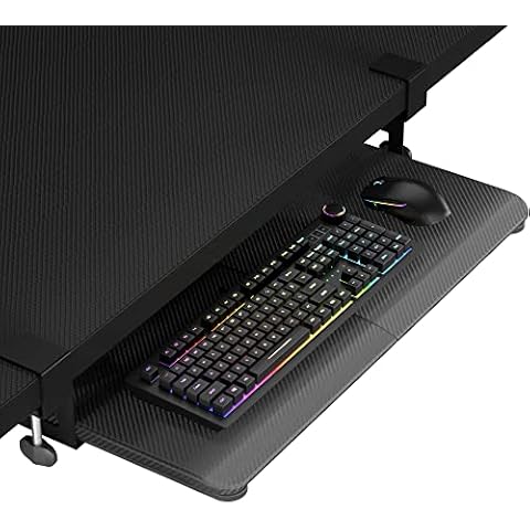 BONTEC Under Desk Keyboard Tray with C Clamp Cover