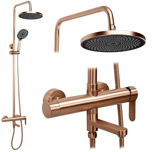 Kit de douche Rea Arcos d'exception en laiton et cuivre brossé - 2