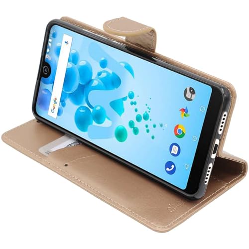 ebestStar - Cover Compatibile con Wiko View 2 PRO Custodia Portafoglio Pelle PU Protezione Libro Flip, Dorato [Apparecchio: 153 x 72.6 x 8.3mm, 6.0'']