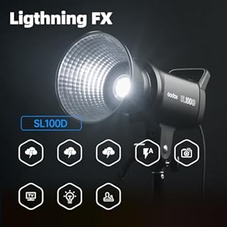 GODOX SL100D 2X 100W LED Video Light + 60 x 90 cm Softbox, Light Stand, Honeycomb Grid, With Remote Control Suitable for Film Studios, Photo Studios