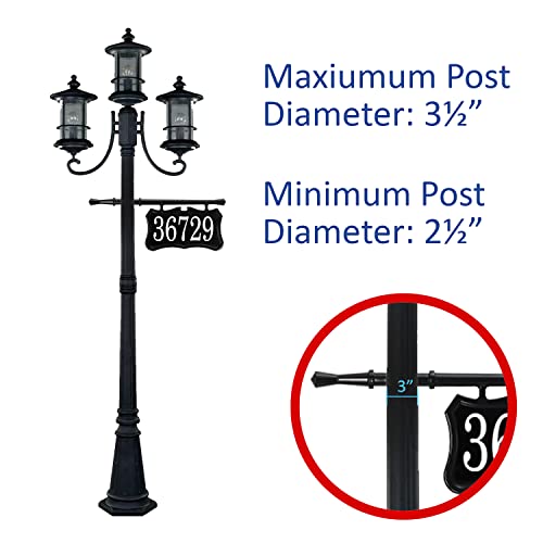 Post Sign Address Plaque – Ladder Rest Sign - Post Light House Number – Cast Aluminum – Weatherproof – Black #TOP5