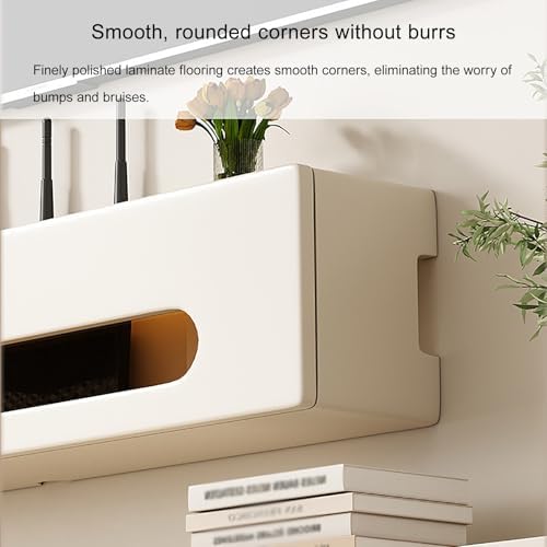 WiFi Router Organizer, Power Strip Cable Management Box, Home Storage Cabinet for Clutter-Free Living, Desk & Entertainment Center Solutions