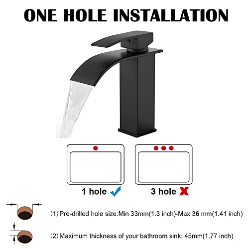Bathroom Faucets Matte Black - Bathroom Faucets For Sink 1 Hole,Bathroom Sink Faucet With Water Supply Hoses #TOP1