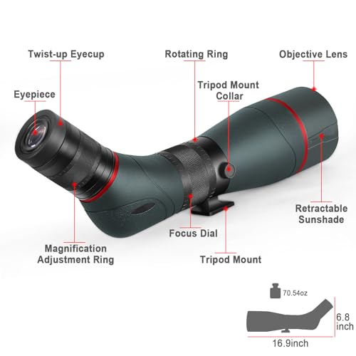 JoyDate 20-60x85mm ED Spotting Scopes with Smartphone Adapter - with Extra-Low Dispersion Glass Spotter Scope - Waterproof Spotting Scope for Bird Watching Wildlife Scenery by JoyDate - Image 5