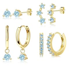 Gold- Blue Cz Drop