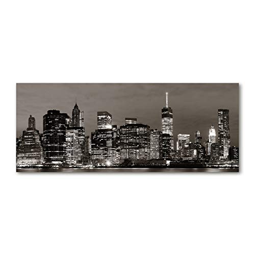 Splashback guard en verre noir et blanc 125x50cm et panneau de protection fond de hotte New York