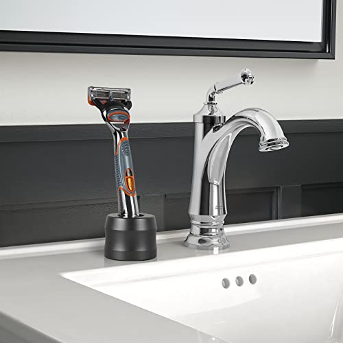Linkidea 2 Stück Rasierständer aus Aluminiumlegierung, Öffnungsdurchmesser 22 mm, Herren-Rasierständer für Badezimmer-Arbeitsplatten, kompatibel mit Fusion 5 Power, ProGlide Shield Power (grau)