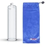 LeLuv Vacuum Cylinder for Penis Pumps Seamless Untapered Medical-Grade Clear Acrylic with Measurement Marks and Locking Fitting 2.25 Inch x 9 Inch