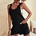 Generic Womens Rompers Casual Plus Size Romper Shorts with Pockets Loose Short Jumpsuits Summer Sleeveless One Piece Jumpers Outfits Ladies Short Jumpsuit Rompers for Women Dressy 2024 Black Large
