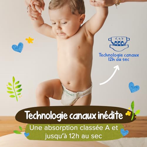 Couches écologique Taille 5 TIDOO pack 1 mois pour bébé de 12 à 25kg