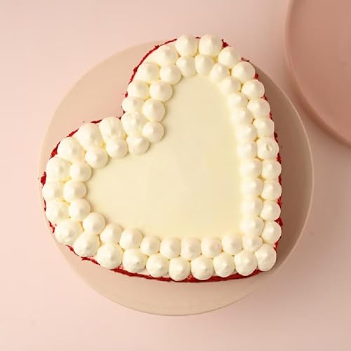 Image of FlowerAura Delicious Silky Smooth Fresh Heart Shape Red Velvet Anniversary Cake With Happy Anniversary Topper Gift For Girlfriend, Boyfriend, Husband, Wife, Parents, Friends (Same Day Delivery)(0.5Kg)
