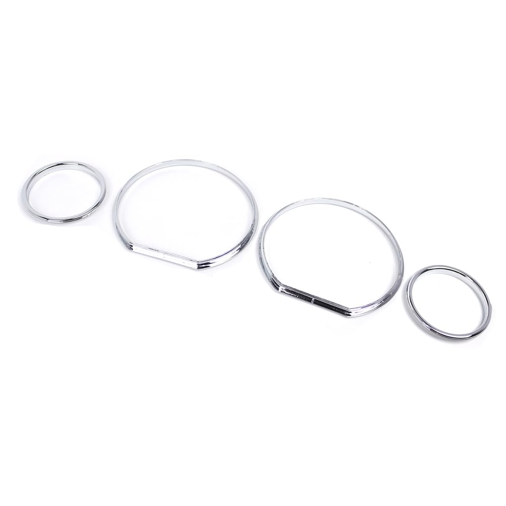 Riloer Tachometer-Zifferblattringe, verchromter Tachometer-Zierring, 4-teilige Instrumenten-Tachometerringe, Blenden kompatibel mit BMW E36 3er-Reihe 1990–2000 (mit VDO-Tachometern)